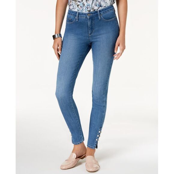 Charter Club Faux Pearl Embellished Skinny Jeans - Picture 1 of 1